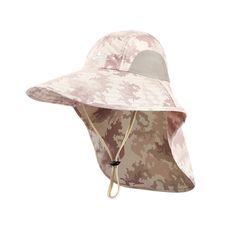 여름 어부 모자 자외선 방지 야외 등산 낚시 모자 목 보호 대형 챙 모자 선 바이저 버킷 모자, 아웃도어 자외선 차단 모자 등산